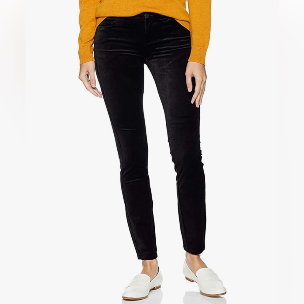 Paige Denim Black Velvet Verdugo Ultra Skinny Mid Rise Pants Sz 27